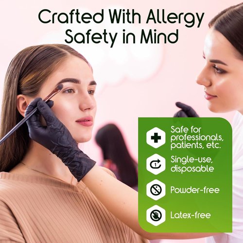 Inspire Black Nitrile Gloves - Heavy Duty 6 Mil Chemical Resistant Disposable Gloves | Ideal for Medical & Cleaning