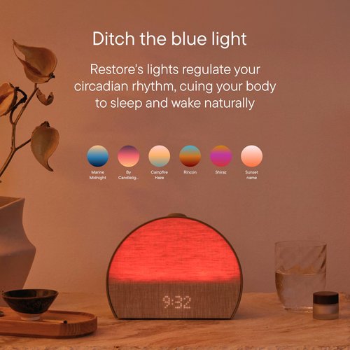 Hatch Restore 3 Sunrise Alarm Clock, Sound Machine, Smart Light (Greige) - White Noise, Screen-Free Sleep Routine