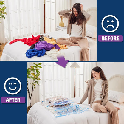 XXL Jumbo Vacuum Storage Bags - 47''X35'' Extra Large for Blankets & Comforters with Hand Pump (4 Pack)