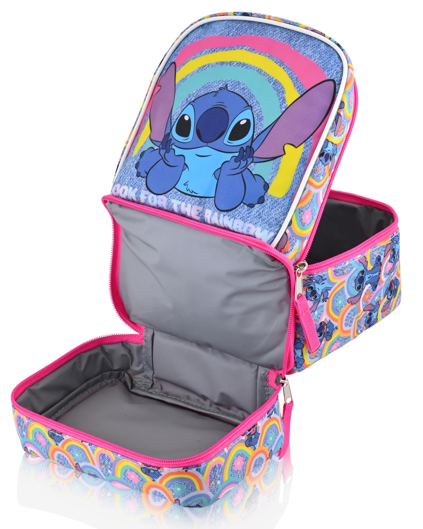 Fast Forward Stitch Lunch Box for Kids | Insulated Lunch Bag Lunch Box for Girls, Boys, Unisex | Lilo and Stitch Multicolor Reusable Lunchbox