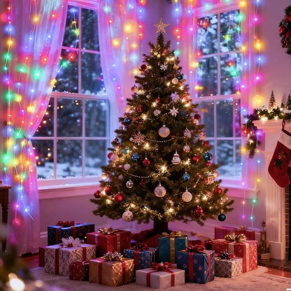 DomeStar 300 LED Fairy Curtain Lights - 9.8ft Waterproof String Lights with Remote & 8 Modes | Multicolor