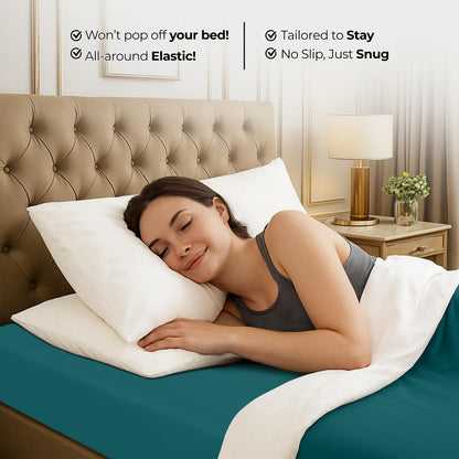 Utopia Bedding Queen Fitted Sheet - Bottom Sheet - Deep Pocket - Soft Microfiber - Shrinkage and Fade Resistant - Easy Care -1 Fitted Sheet Only (Teal)