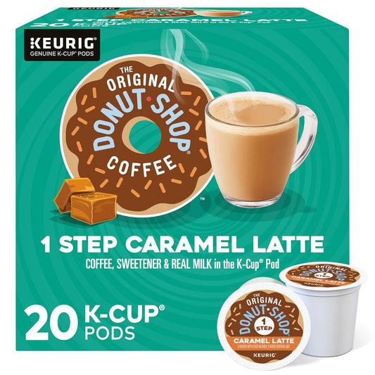 Original Donut Shop Caramel Latte K-Cup Pods - One-Step Brewing, 20 Count