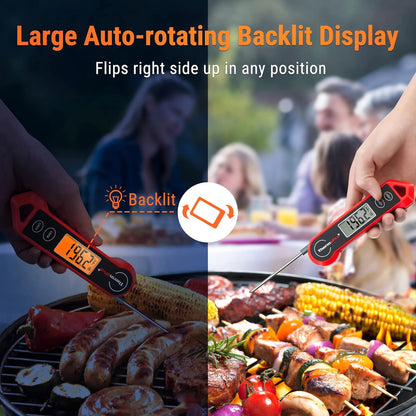TempPro Waterproof Digital Meat Thermometer - Ambidextrous Backlit & Motion Sensing for BBQ, Grilling & Cooking