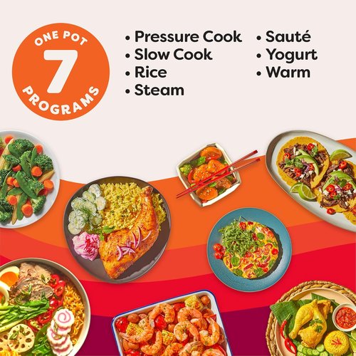 Instant Pot 7.5QT RIO Wide - 7-in-1 Electric Multi-Cooker with WhisperQuiet Steam Release | Versatile Cooking Options