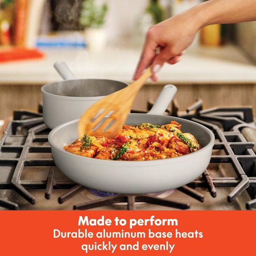 Bella 7-Piece Cookware Set - EverGood™ Ceramic Nonstick, Dishwasher & Oven Safe, Oatmilk Color