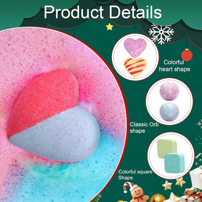 Advent Calendar 2026 - Natural Bath Bombs for Women | 24 Pcs Christmas Countdown Gift Set