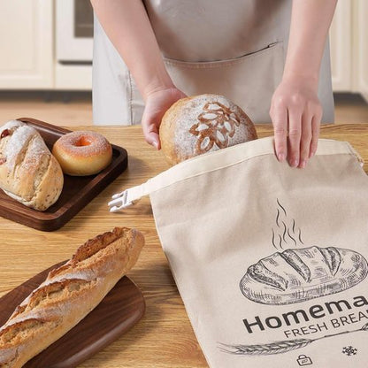 Beeswax Bread Bags by [Brand Name] - Reusable Organic Linen for Sourdough | 17 x 12.6 Inches - Freshness Preservation & Freezer-Friendly
