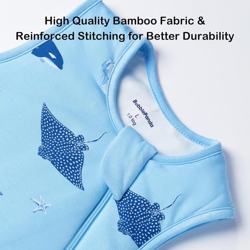 BubblePanda Sleep Sack - Soft Bamboo Toddler Sleeping Bag for 6-12 Months | 2-Way Zipper, 1.0 Tog