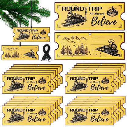 72 Pcs Polar Express Wooden Ticket Ornaments - Variation of THIS listing: 72+Ticket Ornaments - A