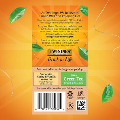 Twinings Pure Rooibos Red Herbal Tea - Sweet, Uplifting Aroma | 120 Individually Wrapped Bags