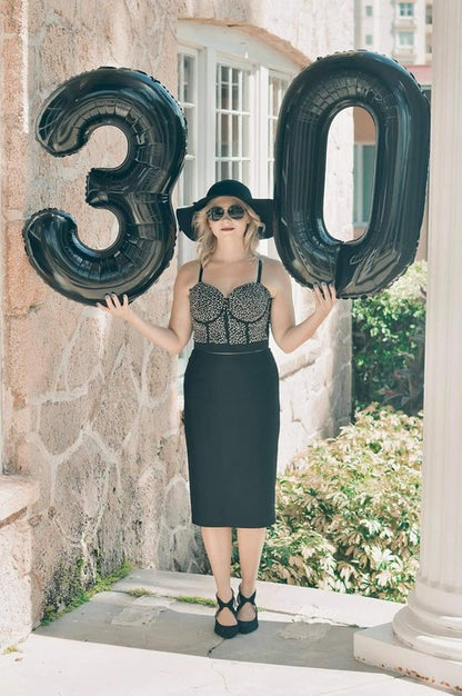 40 Inch Black Number 8 Balloon - Perfect for 8th Birthday Parties, Weddings & Graduations