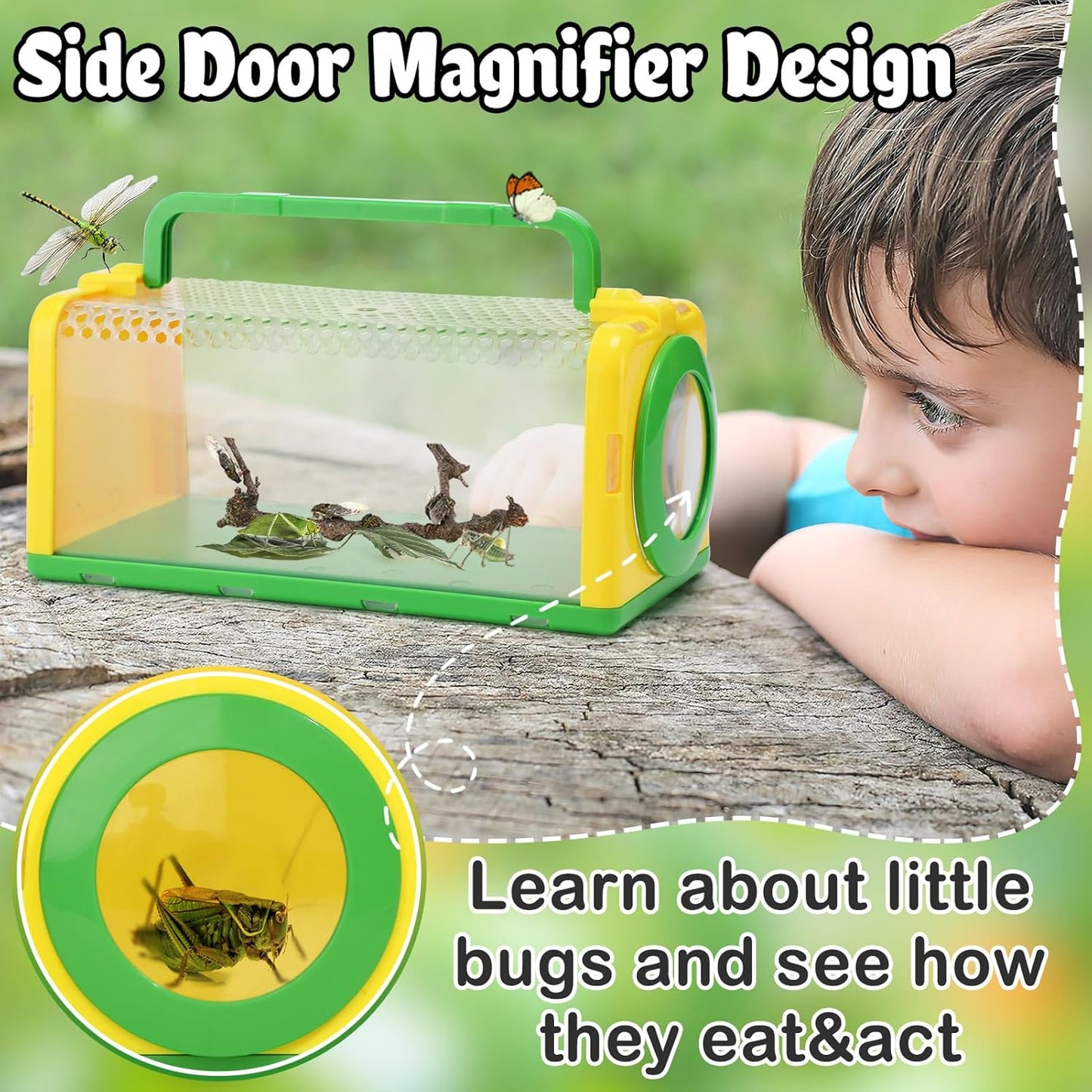 Bug Catcher for Kids | Sturdy Toddler Bug Catching Kit with Cage, Net & Tweezers - Outdoor Explorer Set for Ages 3-8