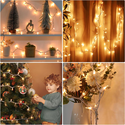Meteds Christmas Lights - 100 Count Clear Warm White String Lights | UL Certified for Tree, Home & Party Decor