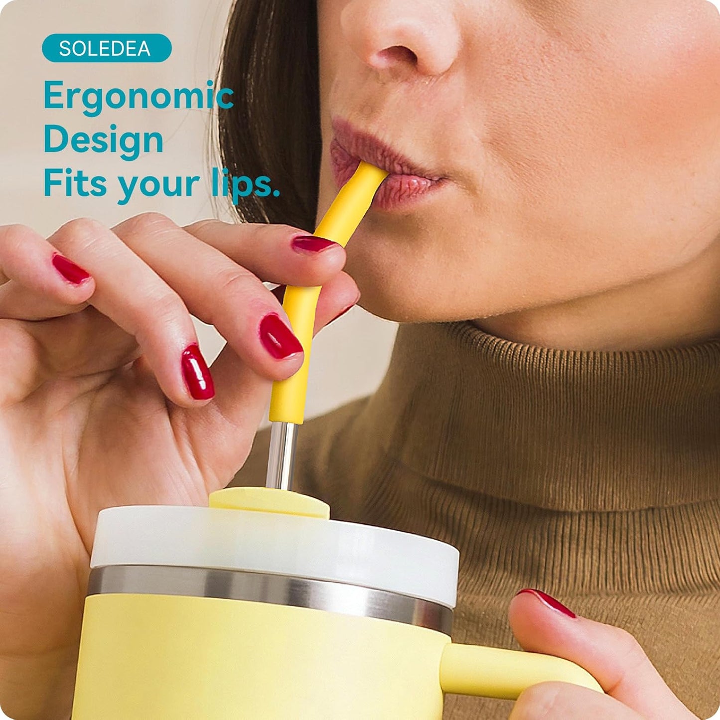 Skiennix 40 oz Metal Straws - 6 Pcs Stainless Steel Reusable Straws with Colorful Silicone Tips | BPA-Free