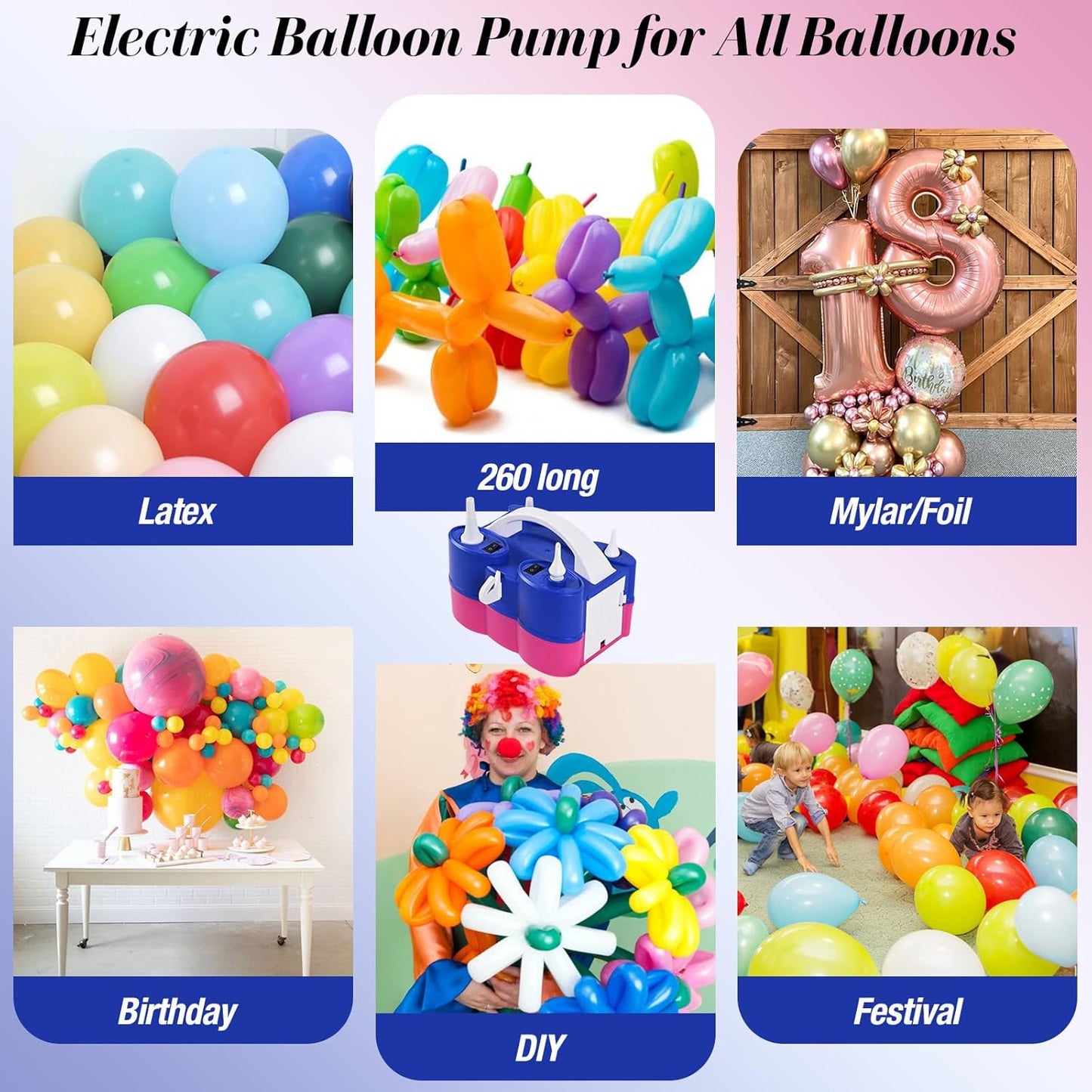 Skiennix Electric Balloon Pump - 3-in-1 Portable Air Inflator/Deflator for Latex & Foil Balloons | 110V Dual Nozzle