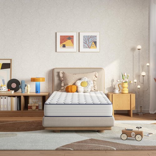 Novilla 8 inch Twin Mattress for Kids,Foam and Spring Hybrid Mattresses Twins for Comfortable Sleep,Steel Coils for Durable Support,CertiPUR-US Certified Foam,Youth/Guest Rooms,Twin Mattress in a Box
