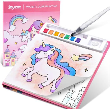 JoyCat Watercolor Painting Set - Paint With Water Coloring Book for Kids Ages 3-8 | Magical Pony Design