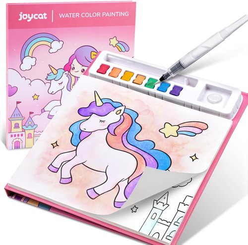 JoyCat Watercolor Painting Set - Paint With Water Coloring Book for Kids Ages 3-8 | Magical Pony Design