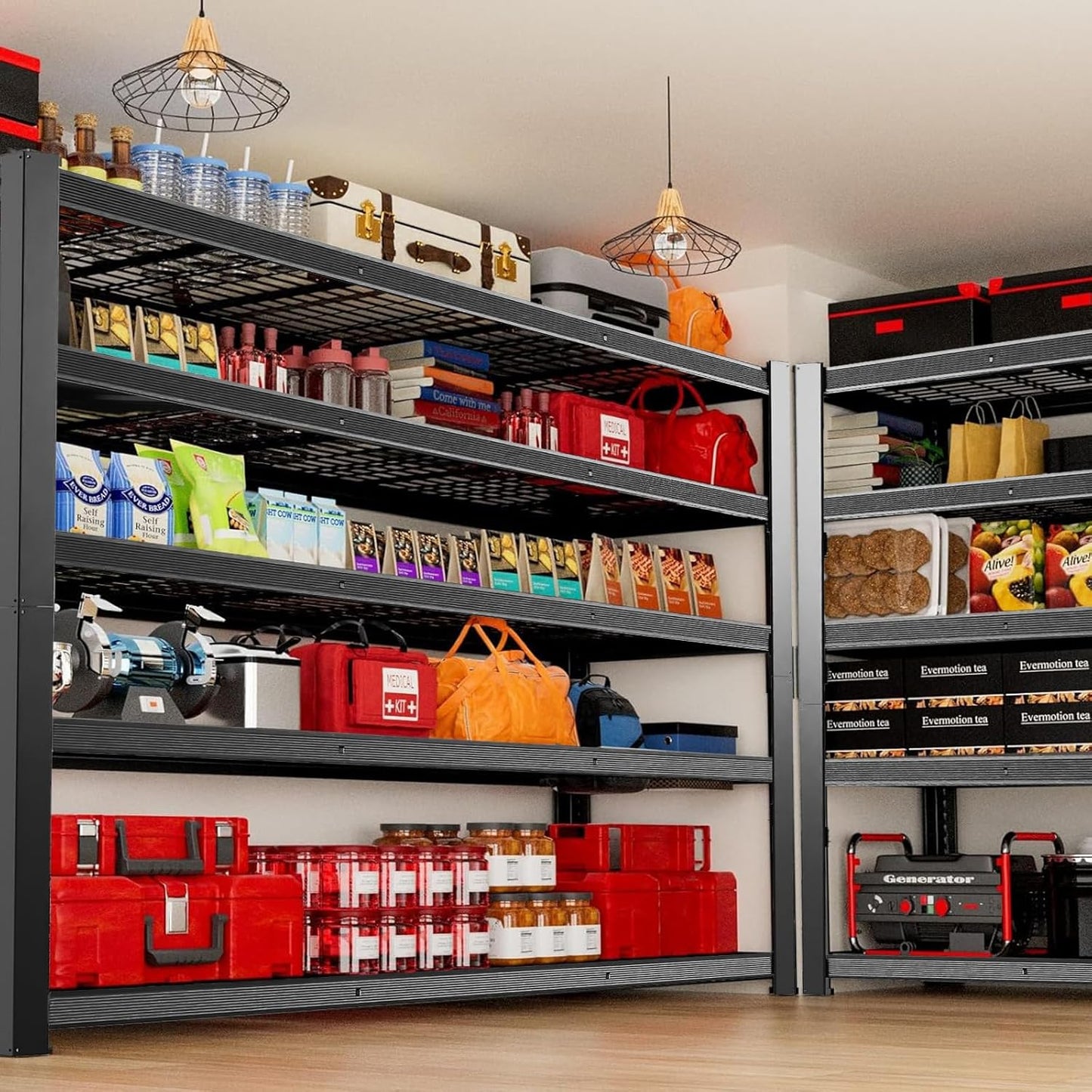 Regine Switzerland Heavy Duty Garage Shelving - 5-Tier Adjustable Storage Unit | 84" H x 24" D x 55" W, 3050 lbs Capacity