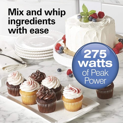 Hamilton Beach Power Deluxe Electric Hand Mixer - 6-Speed with Snap-On Storage Case & Powerful 250W Motor - Black