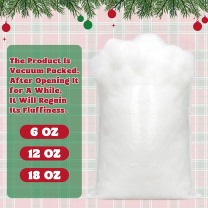 QZYL Snow Fluff | 18 Oz Vacuum Packaged Artificial Snow for Christmas Decor & Winter Displays