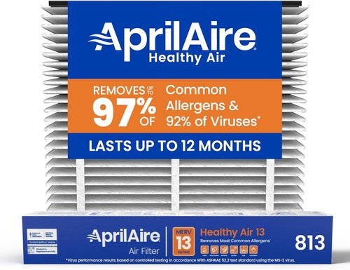 AprilAire 813 Replacement Filter - MERV 13 Air Filter for Whole House Purifier 20x25x4 (Single Pack)