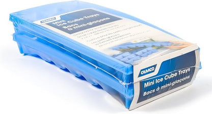 Camco Stackable Mini Ice Cube Tray - Space-Saving Design, 2-Pack, Blue Color