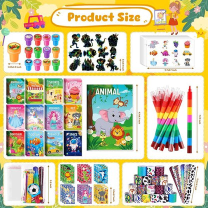 BenLouis Kids Party Favors Set - 96Pcs Mini Coloring Books, Crayons, Slap Bracelets & Stickers for Ages 4-12