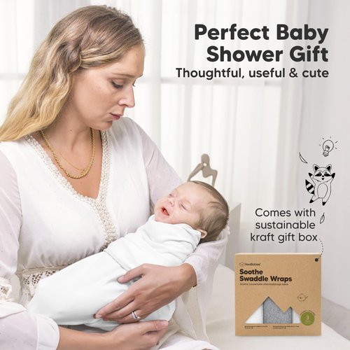 3-Pack Organic Baby Swaddle Sleep Sacks - Swaddles for Newborns, Infant 0-3 Months, Baby Girls, Boys, Soft & Snug Newborn Sleep Sack, Nursery Swaddling Blankets (Cloud, XS)