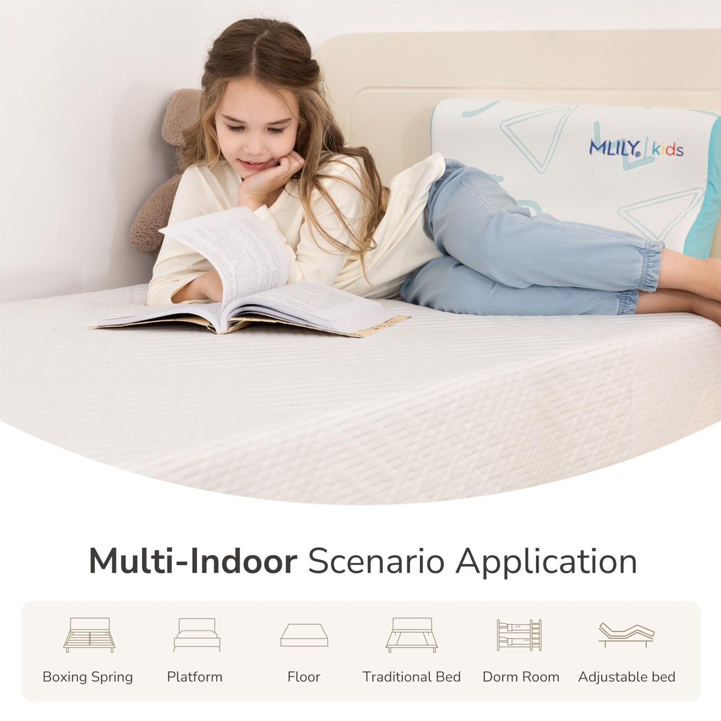 MLILY Twin Mattress in a Box, 5 inch Mattresses Made in USA for Kids Bed Single Size Daybed Individual Bunk, Memory Foam Medium Firm,