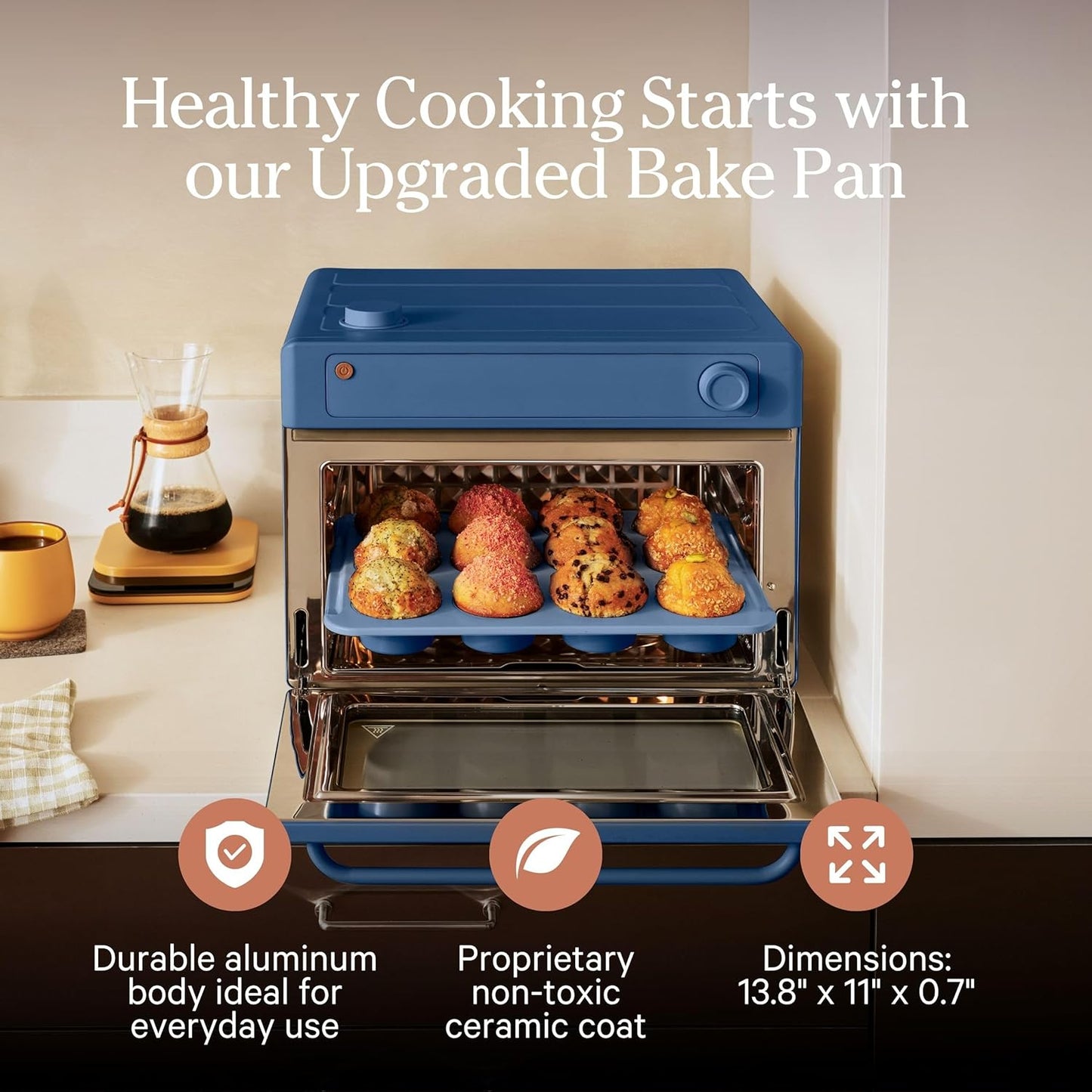 Our Place Wonder Oven - 6-in-1 Air Fryer Toaster Oven with Steam Infusion | Non-Toxic, PFAS-Free | Blue Salt
