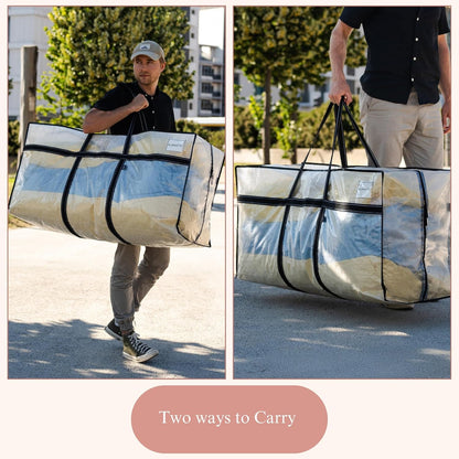 VENO Extra Large Moving Bags - Heavy Duty Storage Solution for College & Holiday Packing | Clear, 2 Pack