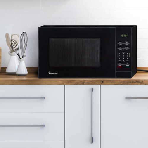 Magic Chef Microwave Oven - 1000 Watts Compact Digital Kitchen Appliance | 1.1 Cu. Ft., Black, One-Touch Cooking, Child Lock, Timer, Reheat & Defrost