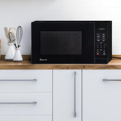 Magic Chef Microwave Oven - 1000 Watts Compact Digital Kitchen Appliance | 1.1 Cu. Ft., Black, One-Touch Cooking, Child Lock, Timer, Reheat & Defrost