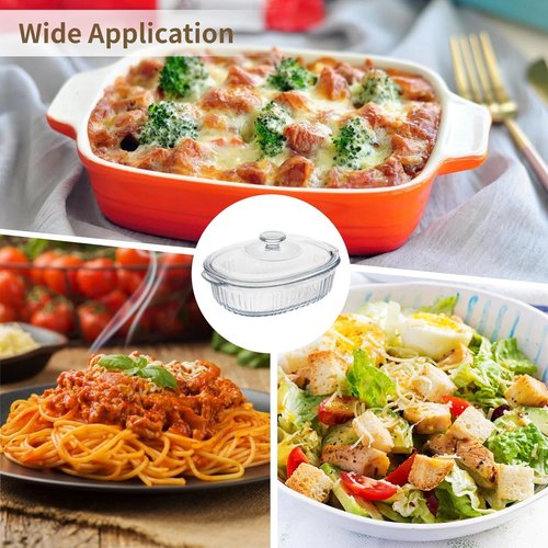 1.9 QT Oval Glass Casserole Dish by [Brand Name] - Clear Borosilicate Glass, Oven & Fridge Safe, Easy-to-Clean