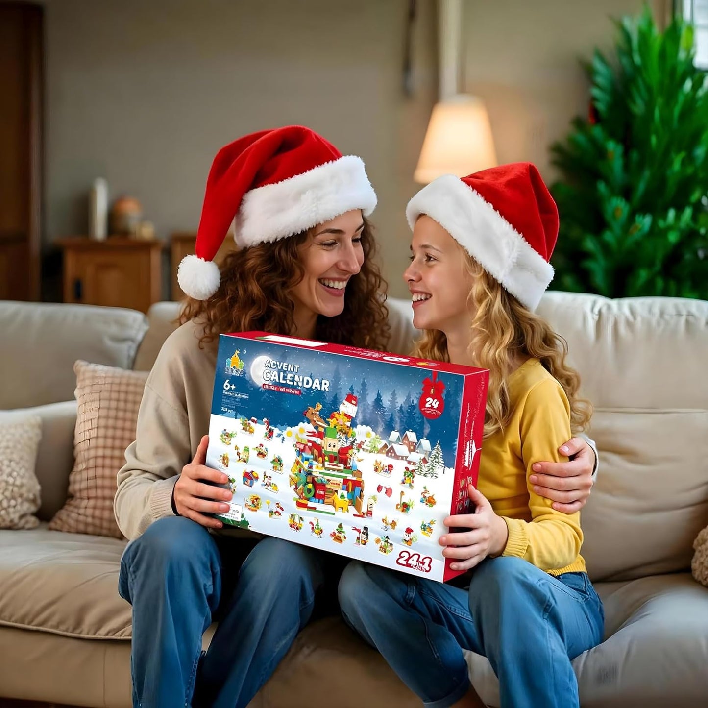 Santa’s Workshop Advent Calendar 2025 - 24-in-1 Holiday Countdown Gift for Kids Ages 6+ | Surprise Figures & Building Blocks