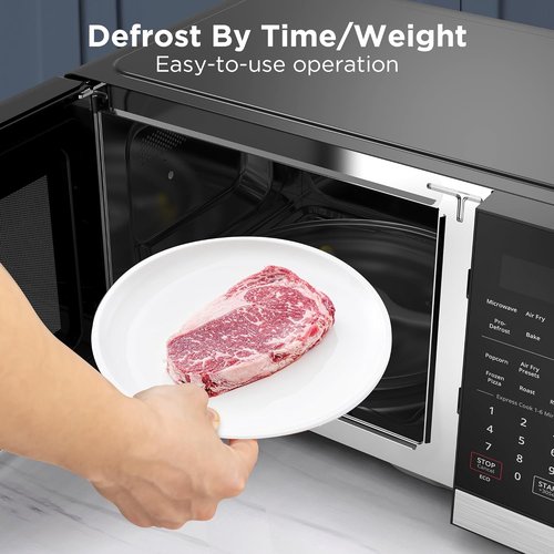 BLACK+DECKER 5-in-1 Microwave Oven - Air Fry, Bake, Roast & Convection Cooking - 0.9 Cu. Ft. Stainless Steel