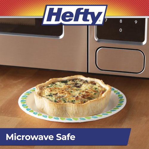 Hefty Compostable Small Paper Plates, 6 Inches, 40 Count, Patterned Disposable Plates for Desserts, Appetizers, and Small Bites, Soak-Resistant, Made with Plant-Based Materials, Microwave Safe