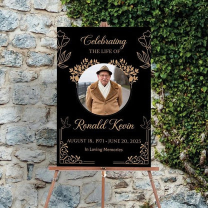 Editable Celebration of Life Welcome Sign - Personalized Memorial Poster for Funeral Service
