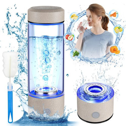 Hydrogen Water Bottle, Hydrogen Water Generator with Advanced SPE PEM Technology, High-Efficiency Portable 420ml Water Ionizer for Office, Travel, Fitness & Everyday Hydration