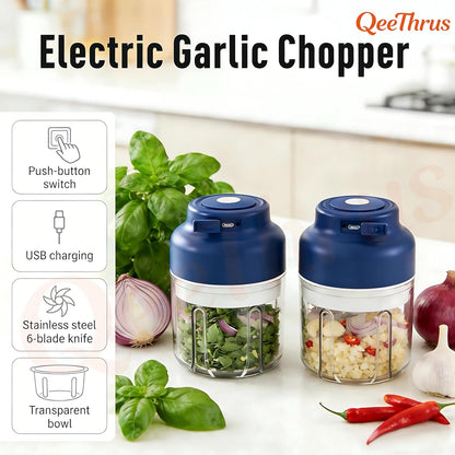 Skiennix Mini Electric Food Chopper - Versatile Vegetable, Onion & Garlic Processor with Container