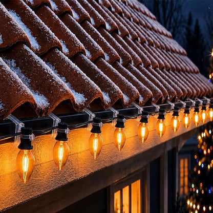 Gutter Light Clips for C7/C9 Christmas Lights - 200 Pack, Clear (Variation: Clear+200)