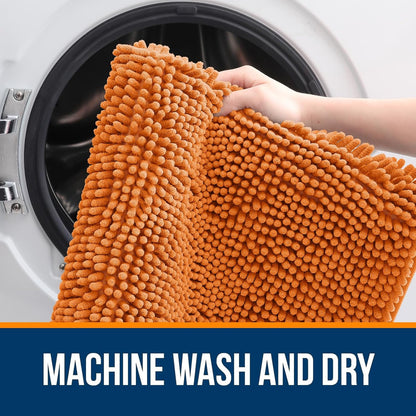 OLANLY Bathroom Rugs - Extra Soft Absorbent Chenille Bath Mats | 36x24, Quick Dry, Machine Washable, Clay