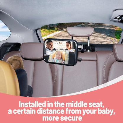 Baby Car Mirror - 360° Flexible Arm for Clear View | Easy Install Hook Clip for Rear Facing Infants