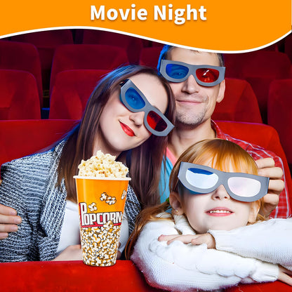 Retro Style Plastic Popcorn Containers - Reusable Small Buckets for Movie Night | 6 Pack