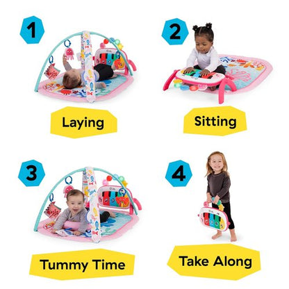 Baby Einstein Ocean Explorers 4-in-1 Kickin' Tunes Gym - Music & Language Discovery, Pink, 0+ Months