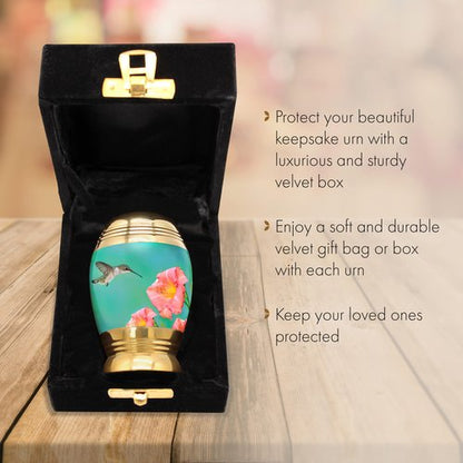 Hummingbird Keepsake Urns for Human Ashes with Velvet Gift Box for Cremation Keepsakes for Ashes
