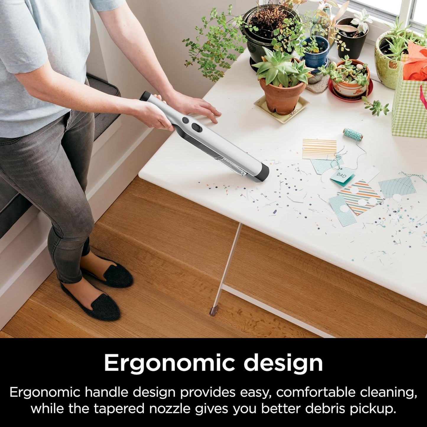 Shark WANDVAC Cordless Hand Vac - Lightweight & Portable 1.4 lbs | Powerful Suction & Furfins Tool, Gray
