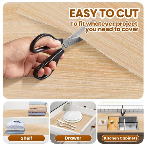 Drawer Shelf Liner for Kitchen Cabinets Non-Adhesive, Non Slip Shelf Paper Waterproof Thickened Cabinet Liners for Shelves, Strong Grip Mats for Cupboard, Dresser, Pantry, Beige, 23.6 in x 20 FT